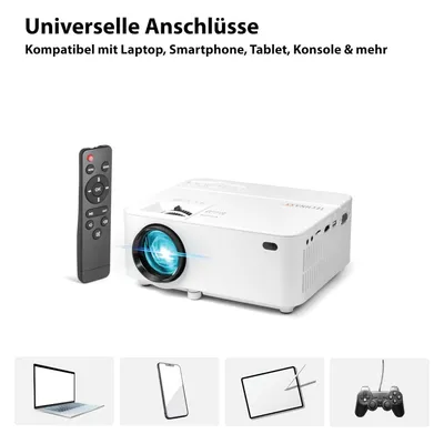 Technaxx TX-113 (VGA, 1800 lm), Beamer, Weiss