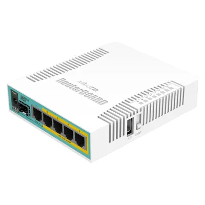 MikroTik RB960PGS: HEX PoE 5 Port Router 5x 1000Mbps, Router, Weiss