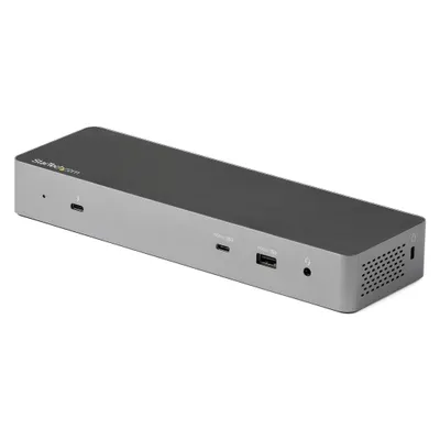 StarTech Thunderbolt 3 Dock w/USB-C Host Compatibility (Thunderbolt, 1 Port), Dockingstation + USB Hub, Grau, Schwarz