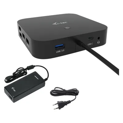 i-tec C31HDMIDPDOCKPD100 (USB-C, 1 Port), Dockingstation + USB Hub, Schwarz