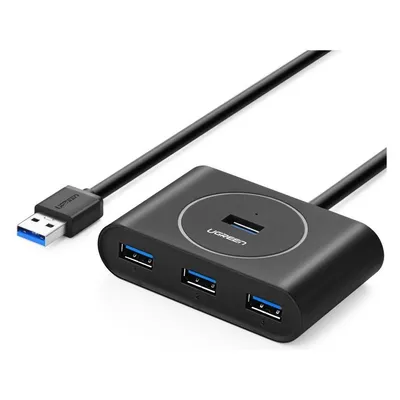 Ugreen 4 in 1 Data Hub (USB-A, 4 Ports), Dockingstation + USB Hub, Schwarz
