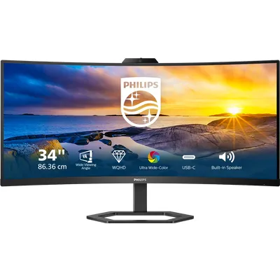 Philips 34E1C5600HE (3440 x 1440 Pixel, 34"), Monitor, Schwarz