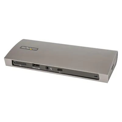 StarTech com TB4CDOCKUE, Cablato, Thunderbolt 4, 96 W, 10,100,1000 Mbit/s, Nero, Grigio, MMC, MicroS (Thunderbolt, 3 Ports), Dockingstation + USB Hub, Grau, Schwarz