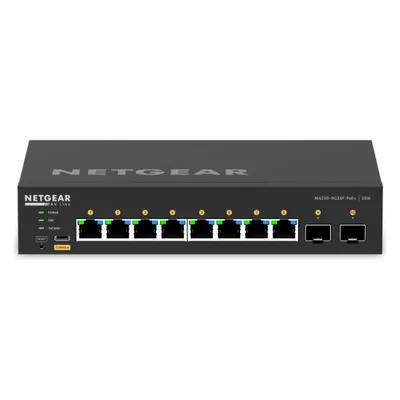 Netgear 10PT, M4250-8G2XF-POE+, Managed Switch (10 Ports), Netzwerk Switch, Schwarz