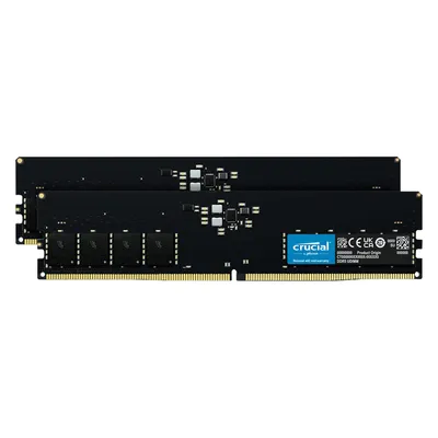 Crucial Desktop Memory (2 x 16GB, 5600 MHz, DDR5-RAM, DIMM), RAM, Schwarz