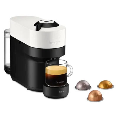 Krups Nespresso Vertuo Pop, Kapselmaschine, Schwarz, Weiss
