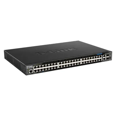 D-Link 52-P SMART MANAGED POE+ SWITCH (52 Ports), Netzwerk Switch, Schwarz
