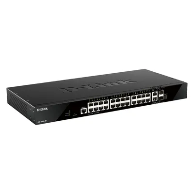 D-Link 28-P Smart Managed Switch (28 Ports), Netzwerk Switch, Schwarz