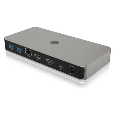 Icy Box IB-DK2880-C41 (USB-C, 11 Ports), Dockingstation + USB Hub, Schwarz, Grau
