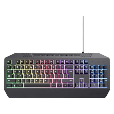 Trust GXT791 3-in-1 Bundle (DE, Kabelgebunden), Tastatur, Mehrfarbig, Schwarz