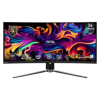 MSI MAG 341CQPDE QD-OLED (3440 x 1440 Pixel, 34"), Monitor, Schwarz
