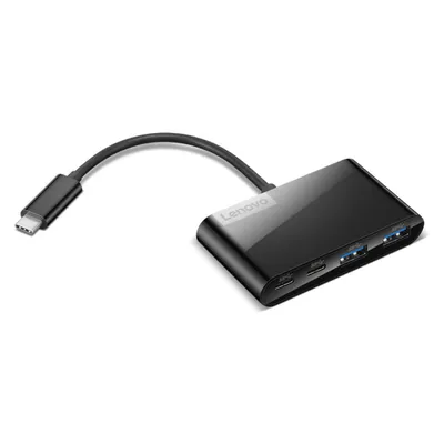 Lenovo Select 4-Port USB-C Hub (USB-C, 4 Ports), Dockingstation + USB Hub, Schwarz