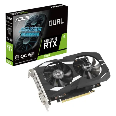 ASUS Dual GeForce RTX 3050 OC (6 GB, GDDR6), Grafikkarte, Schwarz