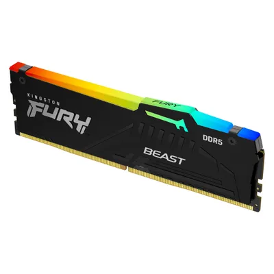 Kingston FURY Beast RGB (1 x 32GB, 6000 MHz, DDR5-RAM), RAM, Schwarz