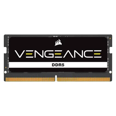 Corsair DDR5, 5200MT/s 24GB 1x24GB SODIMM, Unbuffered, 44-44-44-84, Black PCB, Std PMIC, 1.1V, VENGEANCE DDR (1 x 24GB, 5200 MHz, DDR5-RAM, SO-DIMM), RAM, Schwarz