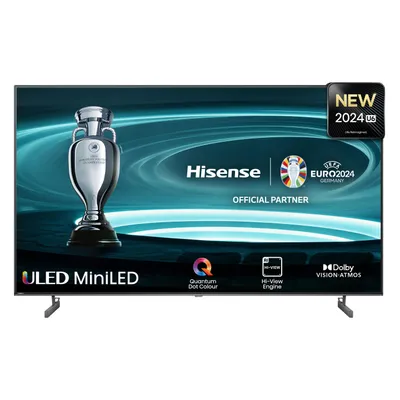 Hisense 75U6NQ (189 cm (75 Zoll), schwarz/dunkelgrau, UltraHD/4K, Triple Tuner, Mini LED) (75", Mini-LED, ULED, 4K, DE), TV, Grau, Schwarz