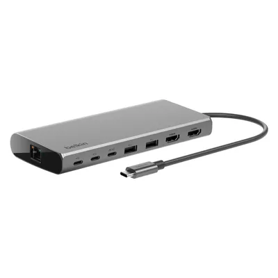 Belkin INC015BTSGY-CZ (USB-C, 8 Ports), Dockingstation + USB Hub, Grau, Schwarz, Silber