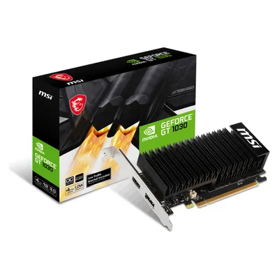 MSI GeForce GT 1030 4GHD4 LP OC (4 GB, GDDR4), Grafikkarte, Schwarz