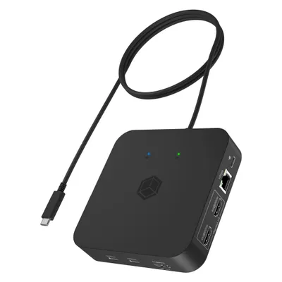Icy Box IB-DK4090-C (USB-C, 12 Ports), Dockingstation + USB Hub, Schwarz