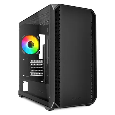 Sharkoon MK2 RGB Black mATX (schwarz) (mATX, Mini-ITX), PC Gehäuse, Schwarz