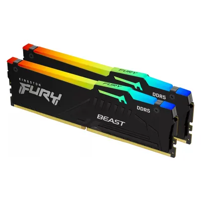 Kingston FURY Beast RGB (2 x 16GB, 6000 MHz, DDR5-RAM, DIMM), RAM, Schwarz