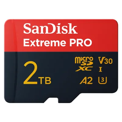 Sandisk Extreme Pro (2000 GB, microSDXC, U3, UHS-I), Speicherkarte, Rot, Weiss, Schwarz, Gelb