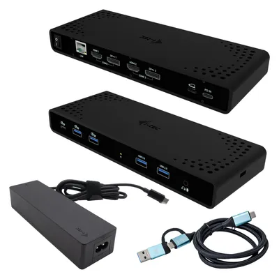 i-tec Dual 4K (USB-C, 11 Ports), Dockingstation + USB Hub, Schwarz