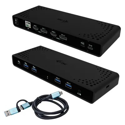 i-tec Universal Dual 4K (USB-C, 12 Ports), Dockingstation + USB Hub, Schwarz