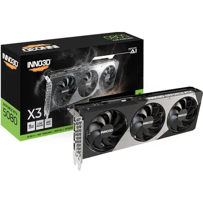 Inno3D GeForce RTX 5080 X3 (16 GB, GDDR7), Grafikkarte, Schwarz, Grau