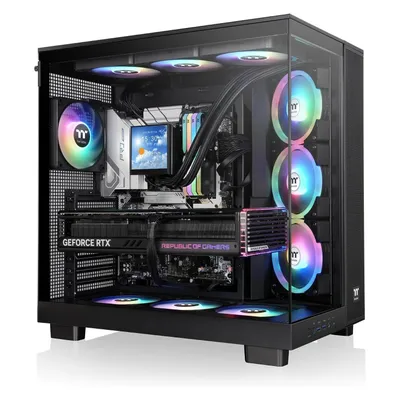Thermaltake View 380 XL TG ARGB (ATX, mATX, Mini-ITX), PC Gehäuse, Schwarz
