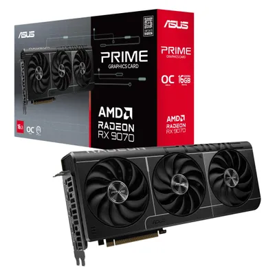 ASUS Prime Radeon RX 9070 OC (16 GB, GDDR6), Grafikkarte, Schwarz