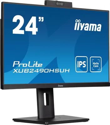 iiyama 60.5cm (23,8") XUB2490HSUH-B2 16:9 HDMI+DP WebCam (1920 x 1080 Pixel, 23.80"), Monitor, Schwarz