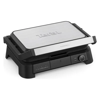 Tefal GC520DE0, Kontaktgrill, Schwarz, Silber