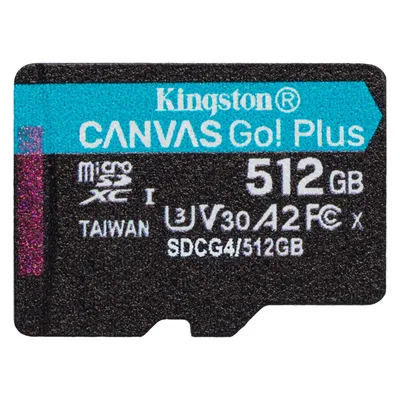 Kingston Canvas Go! Plus (512 GB, microSDXC, U3, UHS-I), Speicherkarte, Schwarz