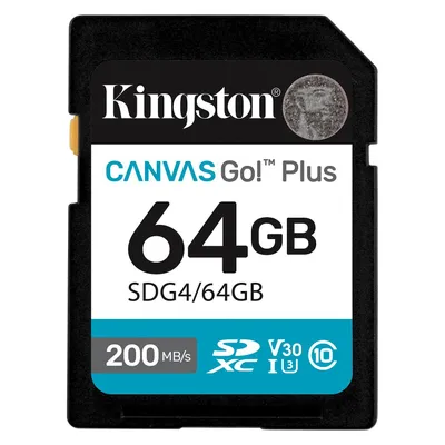 Kingston Canvas Go Plus (64 GB, SDXC, U3, UHS-I), Speicherkarte, Schwarz