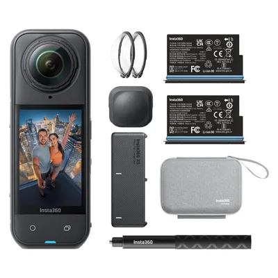 Insta360 X5 Essentials Bundle (30p, Bluetooth, WLAN), Action Cam, Schwarz