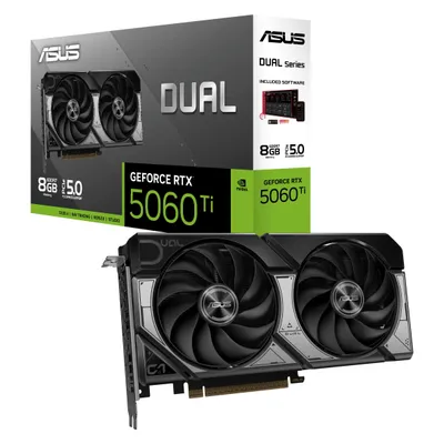 ASUS GeForce RTX 5060 Ti Dual (8 GB, GDDR7), Grafikkarte, Mehrfarbig