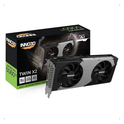 Inno3D GeForce RTX 5060 Ti Twin X2 (16 GB, GDDR7), Grafikkarte, Schwarz, Grau