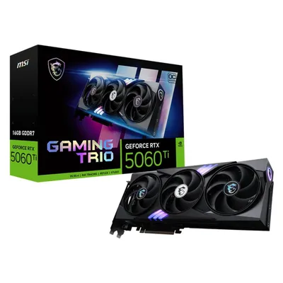 MSI GeForce RTX 5060 Ti GAMING TRIO OC (16 GB, GDDR7), Grafikkarte, Schwarz