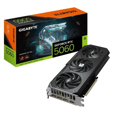 Gigabyte GeForce RTX 5060 Gaming OC (8 GB, GDDR7), Grafikkarte, Schwarz