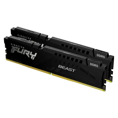 Kingston FURY Beast (2 x 32GB, 6000 MHz, DDR5-RAM, DIMM), RAM, Schwarz