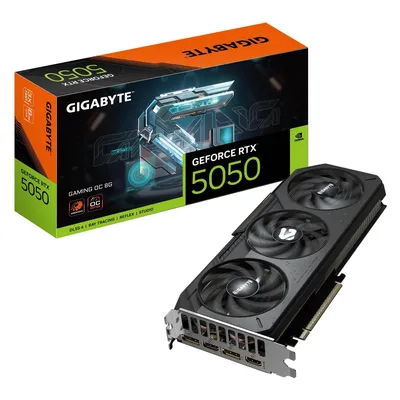 Gigabyte GeForce RTX 5050 GAMING OC (8 GB, GDDR6), Grafikkarte, Schwarz