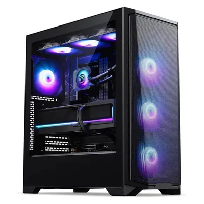 Phanteks PC-Gehäuse Eclipse G370A RGB Schwarz, Unterstützte (ATX, E-ATX, mATX, Mini-ITX, SSI EEB), PC Gehäuse, Schwarz