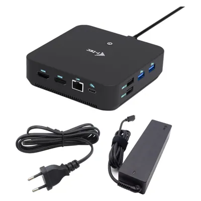 i-tec USB-C 1XDP 2X HDMI DOCK (USB-C, 12 Ports), Dockingstation + USB Hub, Schwarz