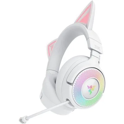 Razer Kraken Kitty V3 Pro (Kabelgebunden, Kabellos), Gaming Headset, Weiss