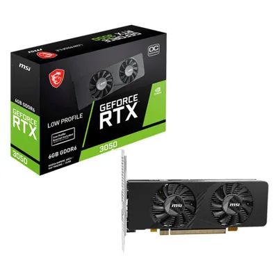 MSI RTX3050 LP E OC (6 GB, GDDR6), Grafikkarte, Schwarz