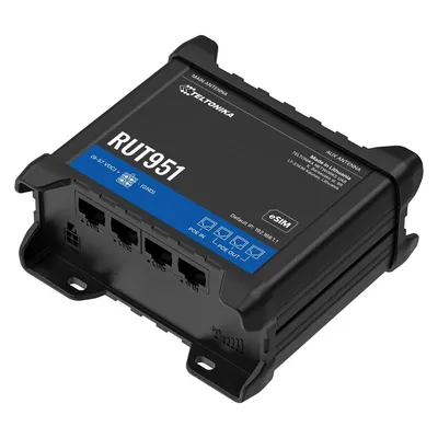 Teltonika NETWORKS RUT951 DUAL SIM 4G/LTE/3G/2G WiFi router eSIM version, Router, Mehrfarbig, Schwarz