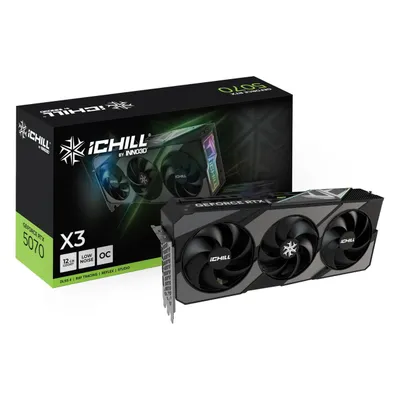 Inno3D VGA RTX5070 12GB iChill X3 (12 GB, GDDR7), Grafikkarte, Schwarz