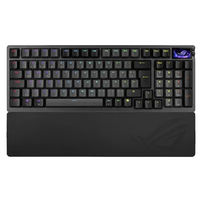 ASUS ROG Azoth 96 HE (DE, Kabelgebunden, Kabellos), Tastatur, Schwarz