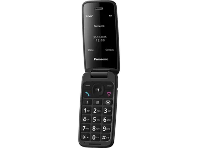 Panasonic 4G-Mobiltelefon für das Wesentliche KX-TU410 - Schwarz (2.40", 0.80 Mpx), Tastenhandy, Schwarz